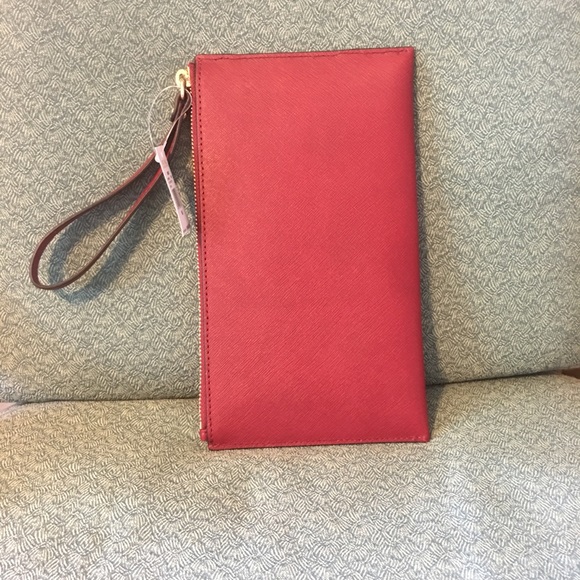 Michael Kors Large Heart Zip Clutch in Cherry - Picture 2 of 4